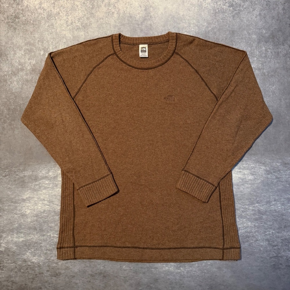 VTG Y2K The North Face A5 Sweater Mens XXL Brown Knit Wool Blend Crewneck Tee